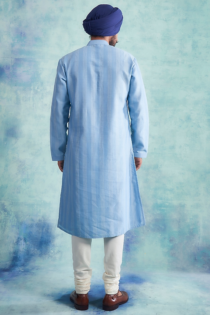 Sky Blue Embroidered Kurta Set by Gargee Designers at Pernia's Pop Up Shop