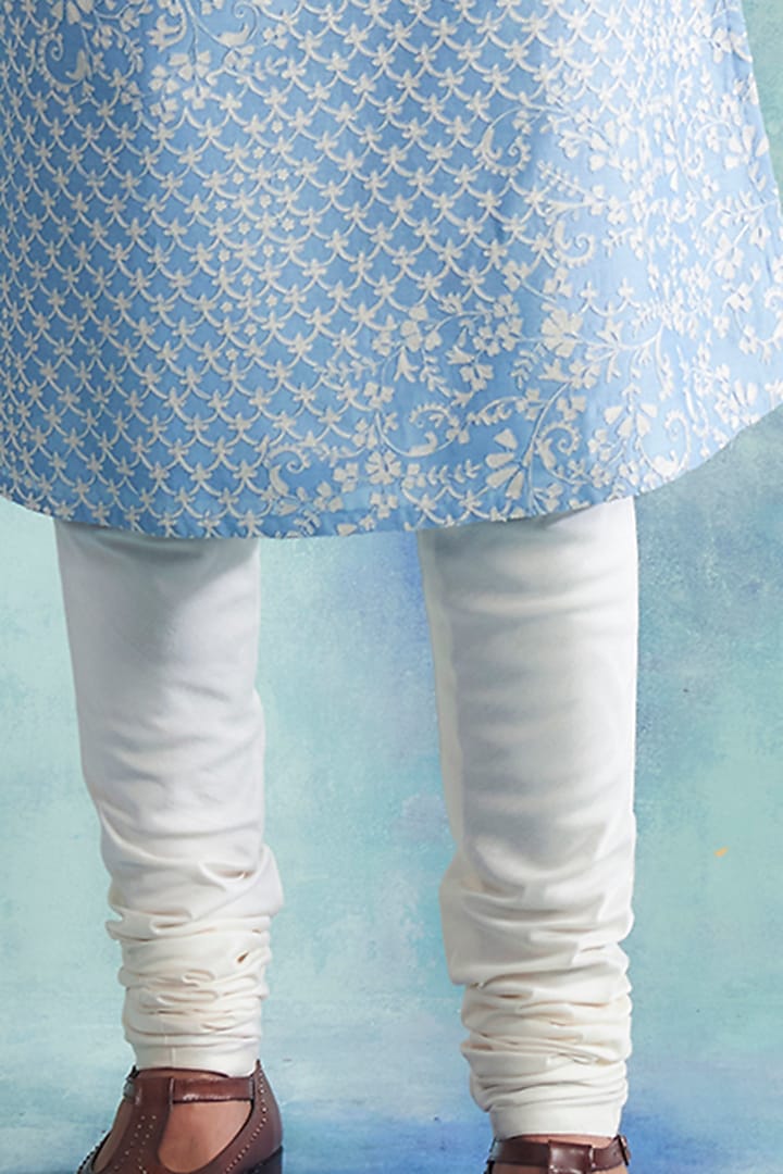 Sky Blue Embroidered Kurta Set by Gargee Designers at Pernia's Pop Up Shop