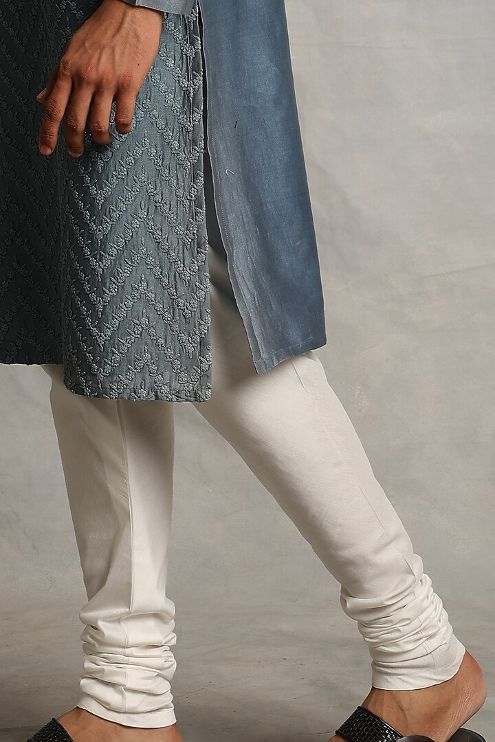 Canyon Blue Embroidered Kurta Set by Gargee Designers at Pernia's Pop Up Shop