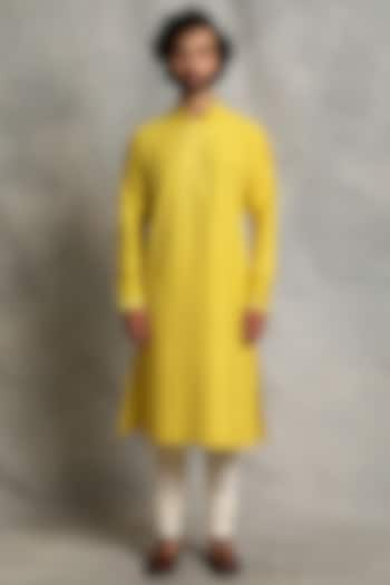 Deep Yellow Embroidered Kurta Set by Gargee Designers