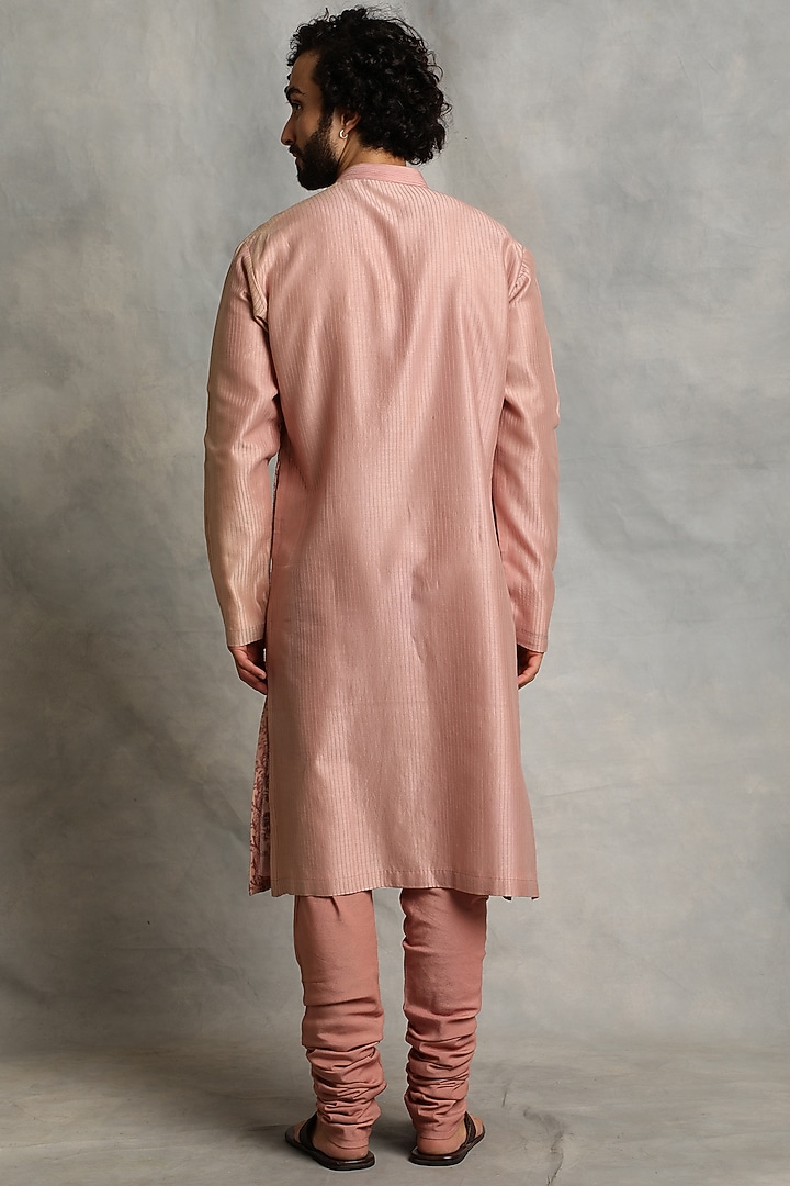 Wood Pink Embroidered Kurta Set by Gargee Designers at Pernia's Pop Up Shop