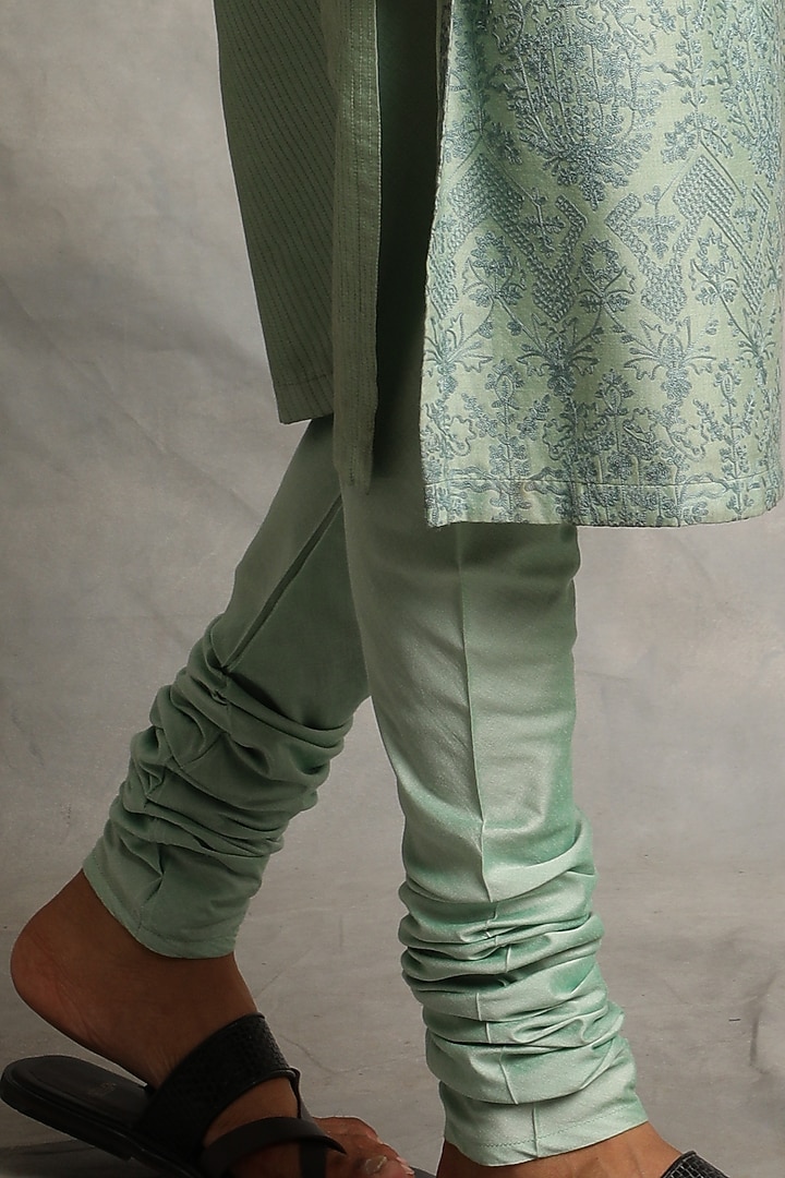 Ice Green Embroidered Kurta Set by Gargee Designers at Pernia's Pop Up Shop