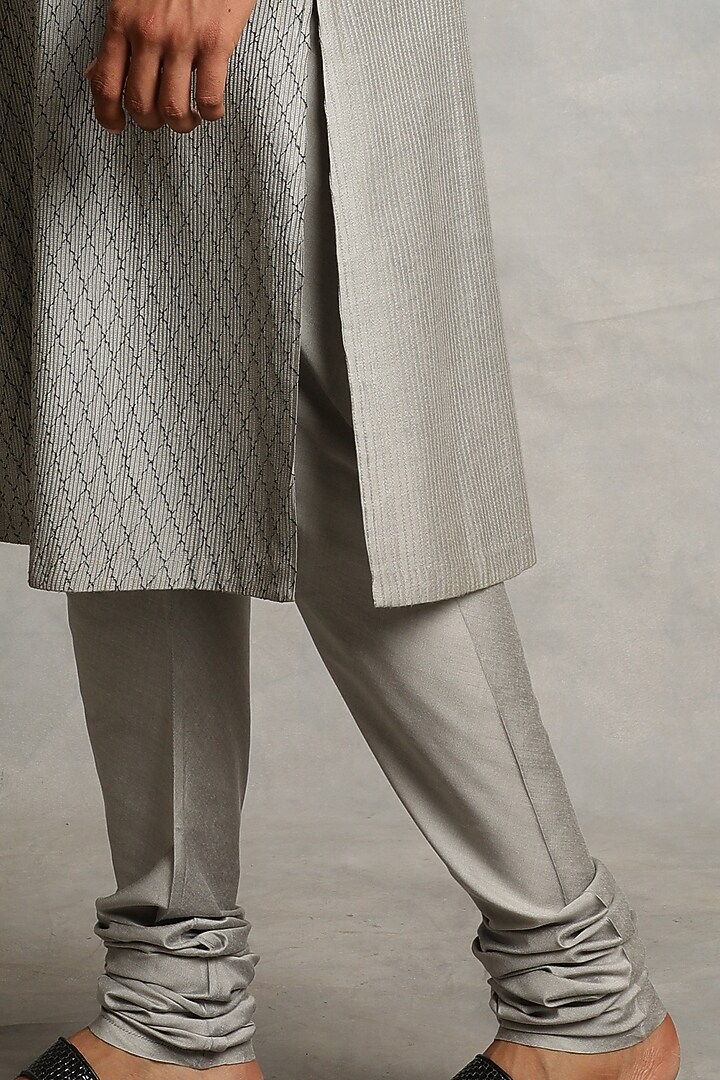 Horizon Grey Cotton Silk Pintuck Kurta Set by Gargee Designers at Pernia's Pop Up Shop