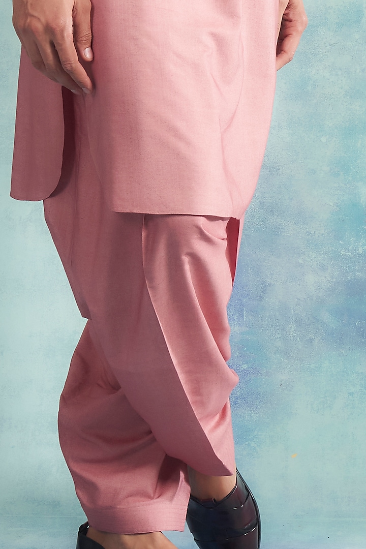 Baby Pink Kurta Set With Nehru Jacket by Gargee Designers at Pernia's Pop Up Shop