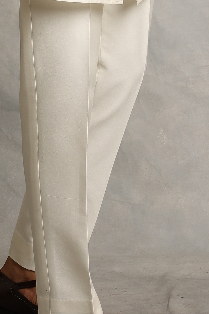 Rust Brown Cotton Silk Pleated Nehru Jacket Set by Gargee Designers at Pernia's Pop Up Shop