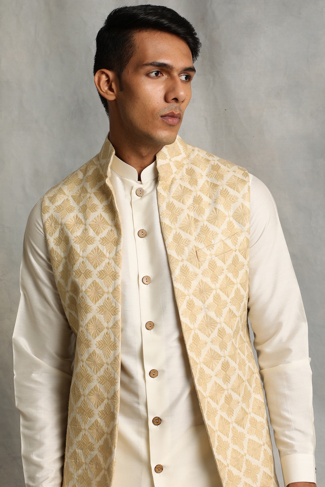 Gold nehru clearance jacket