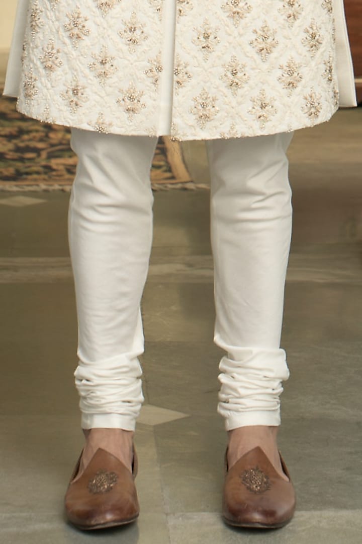 Ivory Line Flex Dori Hand Embroidered Groom Sherwani Set by Gargee Designers at Pernia's Pop Up Shop