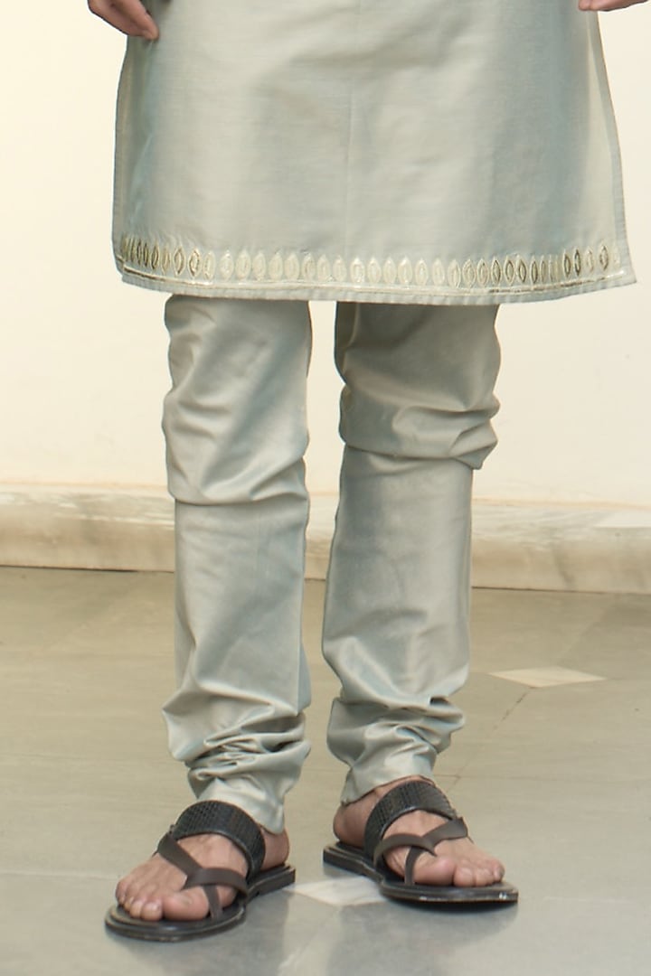 Mint Cotton Silk Applique Work Bundi Jacket Set by Gargee Designers at Pernia's Pop Up Shop