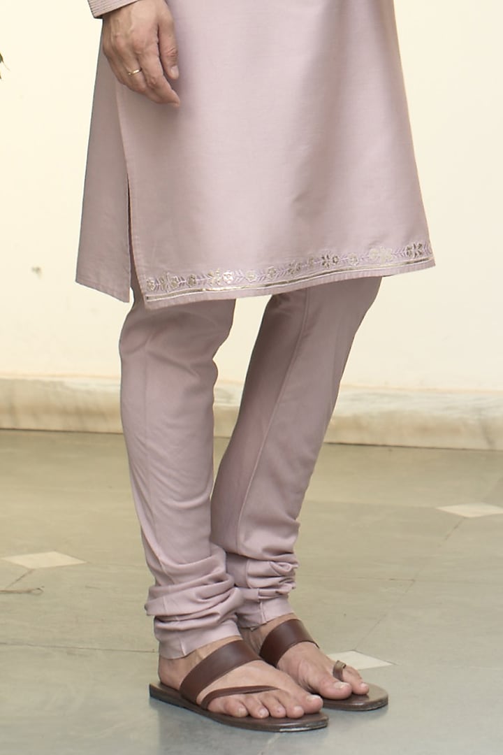 Oyster Pink Cotton Silk Applique Work Bundi Jacket Set by Gargee Designers at Pernia's Pop Up Shop