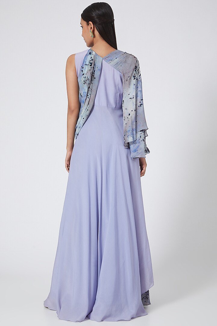 Purple Marble Printed Maxi Vacation Dress by Garima Bindal at Pernia's Pop Up Shop