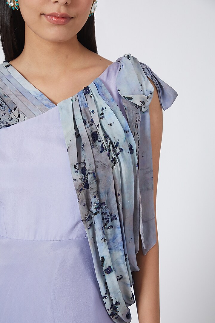 Purple Marble Printed Maxi Vacation Dress by Garima Bindal at Pernia's Pop Up Shop