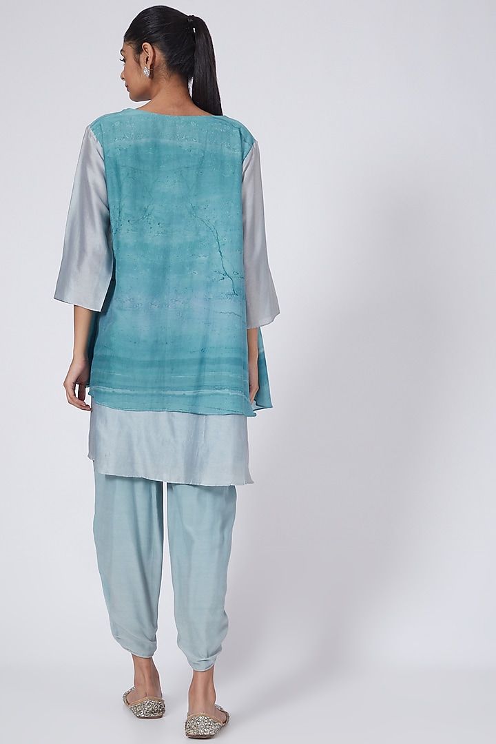 Sky Blue A-Line Tunic Set by Garima Bindal at Pernia's Pop Up Shop