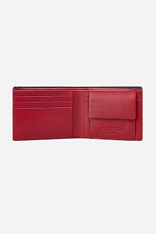 Red & Black Leather Wallet by GARRTEN