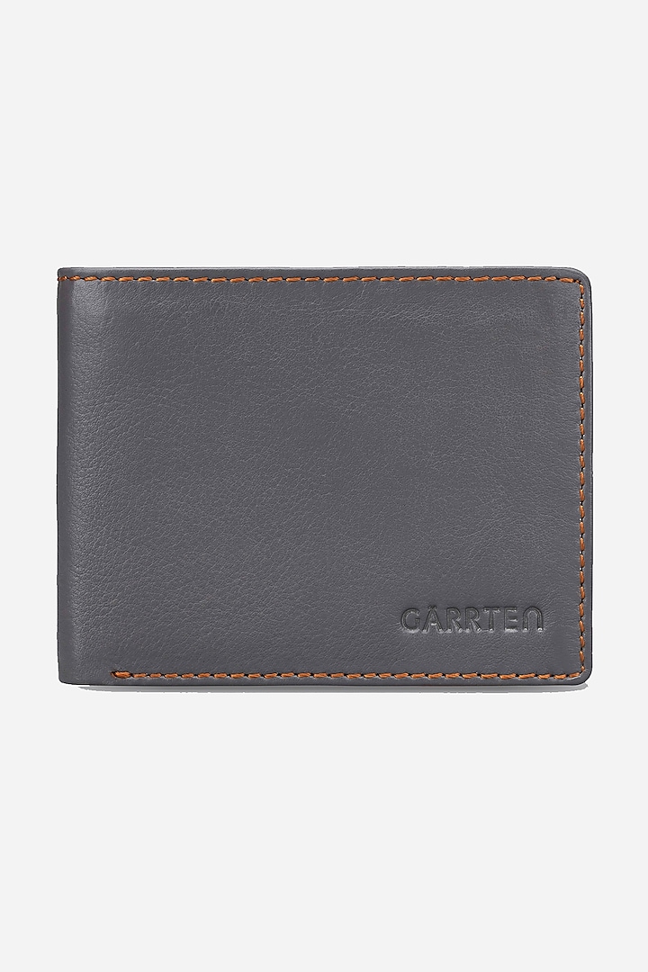 Grey & Tan Leather Wallet by GARRTEN