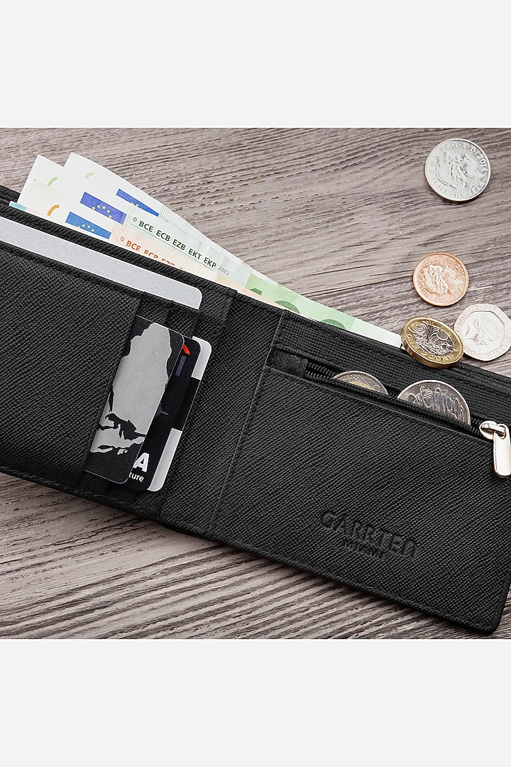 Black Leather Wallet by GARRTEN at Pernia's Pop Up Shop