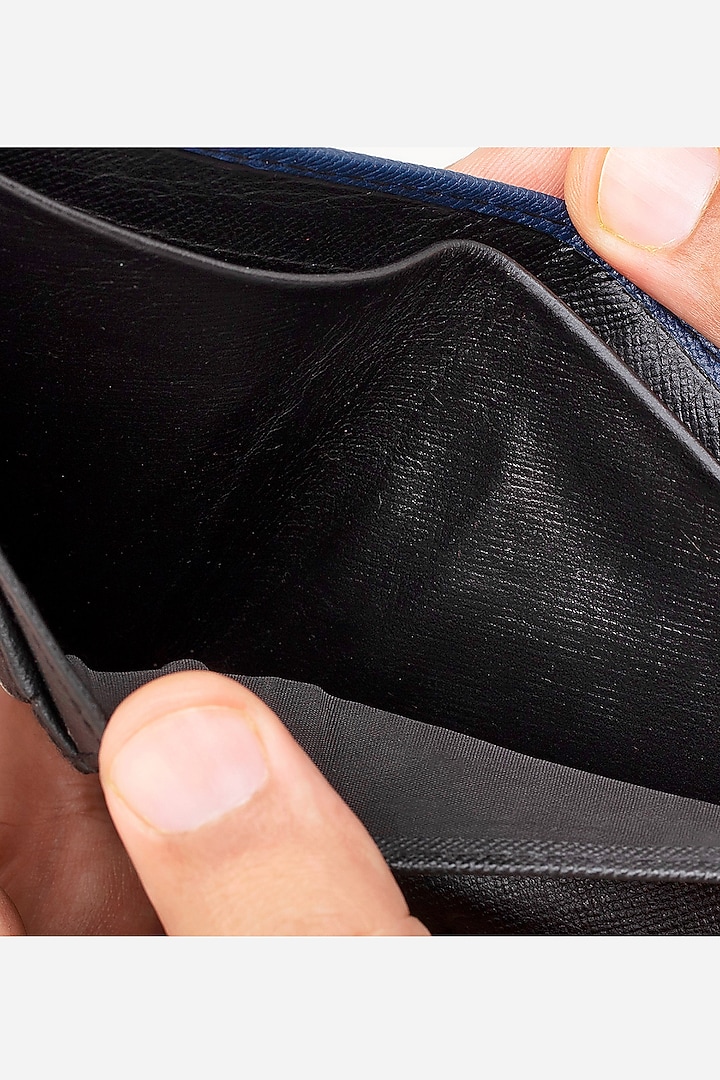 Prussian Blue Leather Wallet by GARRTEN at Pernia's Pop Up Shop