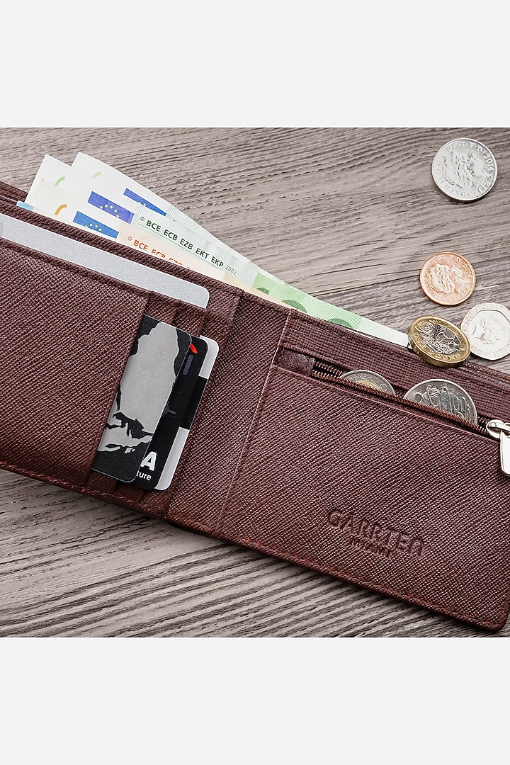 Chocolate Leather Wallet by GARRTEN at Pernia's Pop Up Shop