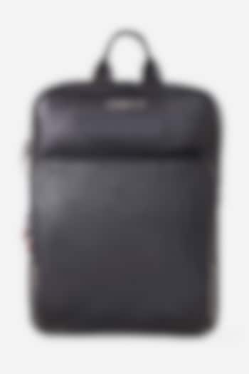Carbon Black Leather Backpack by GARRTEN