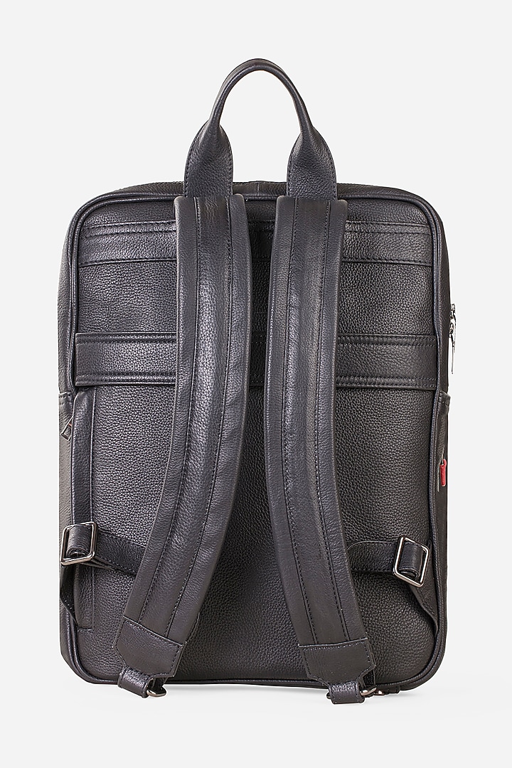 Carbon Black Leather Backpack by GARRTEN at Pernia's Pop Up Shop