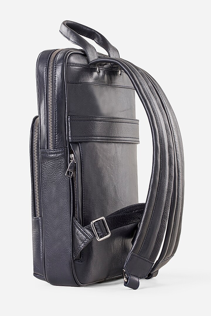Carbon Black Leather Backpack by GARRTEN at Pernia's Pop Up Shop