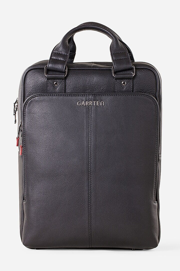 Carbon Black & Racing Green Leather Backpacks (Set of 2) by GARRTEN at Pernia's Pop Up Shop