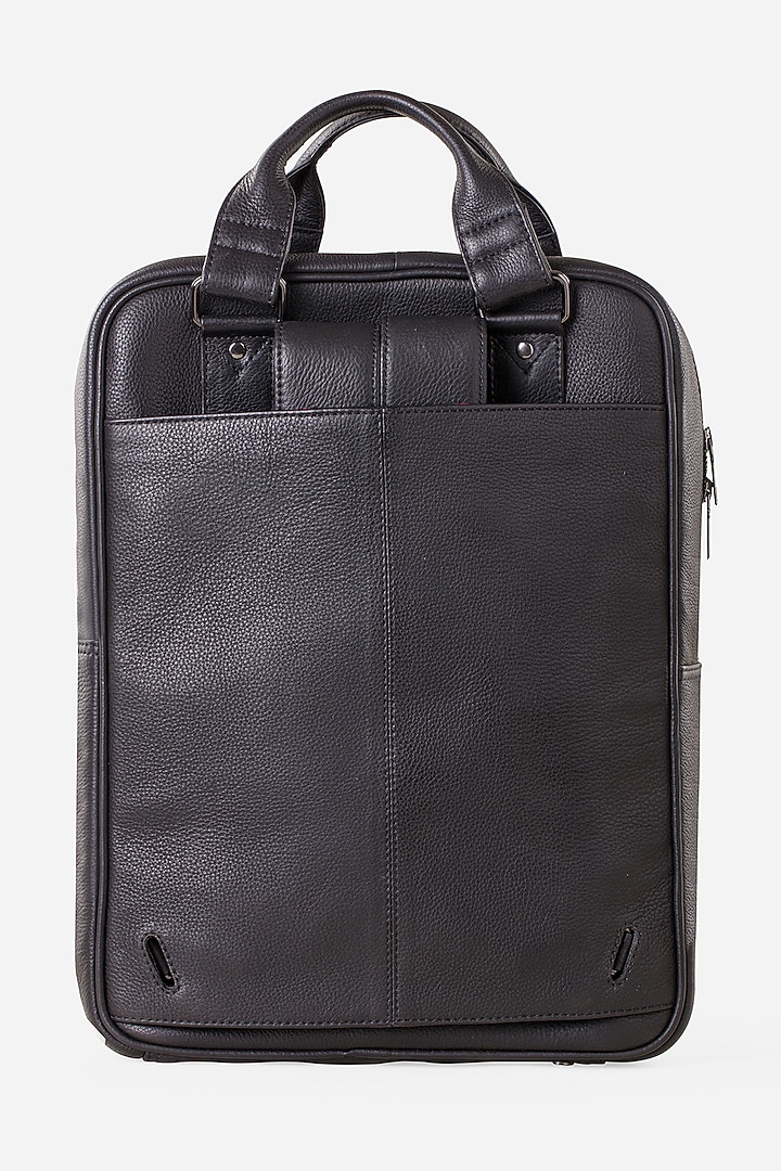Carbon Black & Racing Green Leather Backpacks (Set of 2) by GARRTEN at Pernia's Pop Up Shop