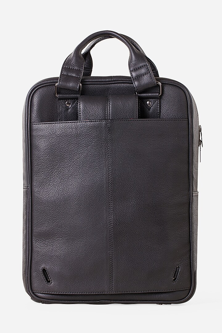 Carbon Black & Carbon Black Leather Backpacks (Set of 2) by GARRTEN at Pernia's Pop Up Shop