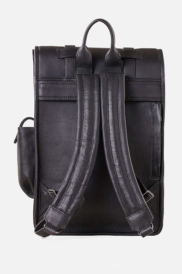 Carbon Black & Carbon Black Leather Backpacks (Set of 2) by GARRTEN at Pernia's Pop Up Shop