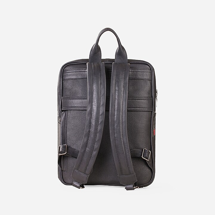 Carbon Black & Racing Green Leather Backpacks (Set of 2) by GARRTEN at Pernia's Pop Up Shop