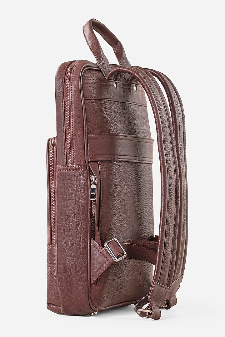 Mahogany Brown & Carbon Black Leather Backpacks (Set of 2) by GARRTEN at Pernia's Pop Up Shop