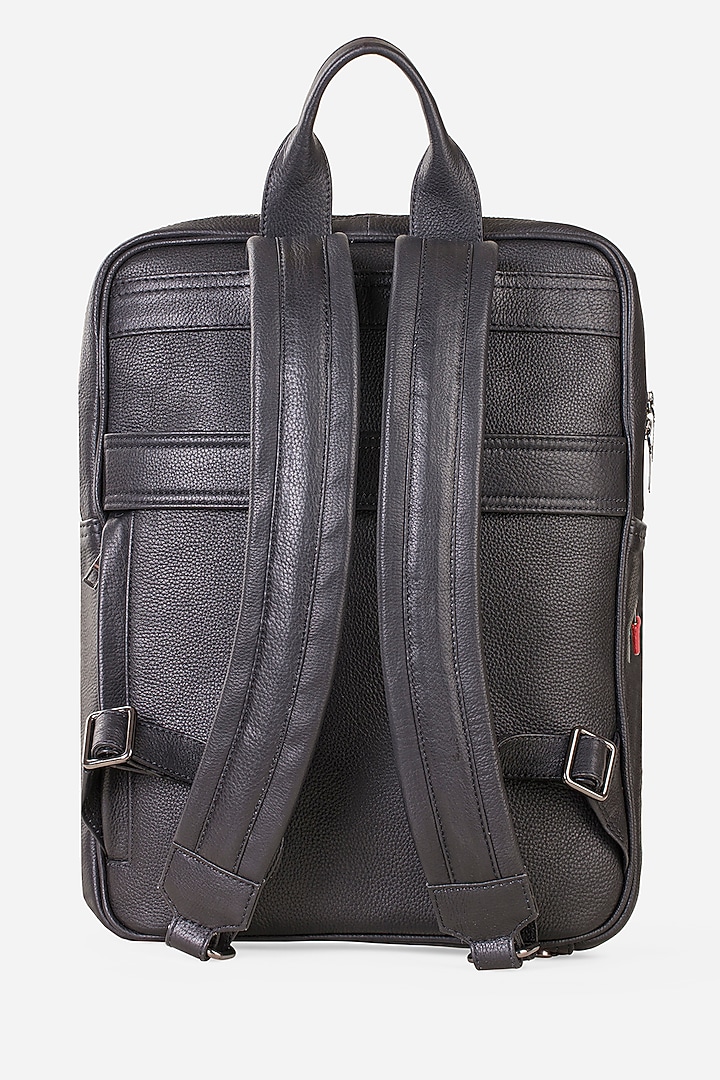 Carbon Black & Carbon Black Leather Backpacks (Set of 2) by GARRTEN at Pernia's Pop Up Shop