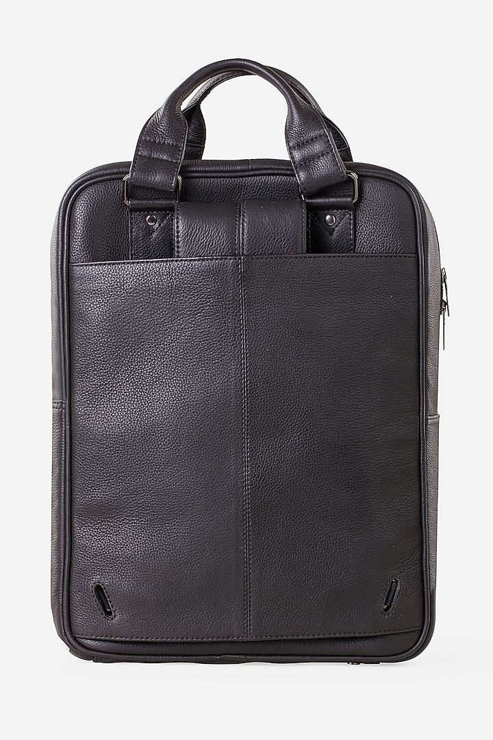 Carbon Black & Racing Green Leather Backpacks (Set of 2) by GARRTEN at Pernia's Pop Up Shop