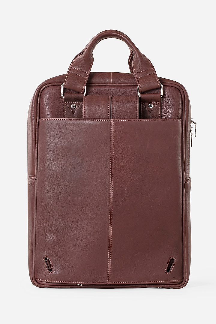 Mahogany Brown & Carbon Black Leather Backpacks (Set of 2) by GARRTEN at Pernia's Pop Up Shop