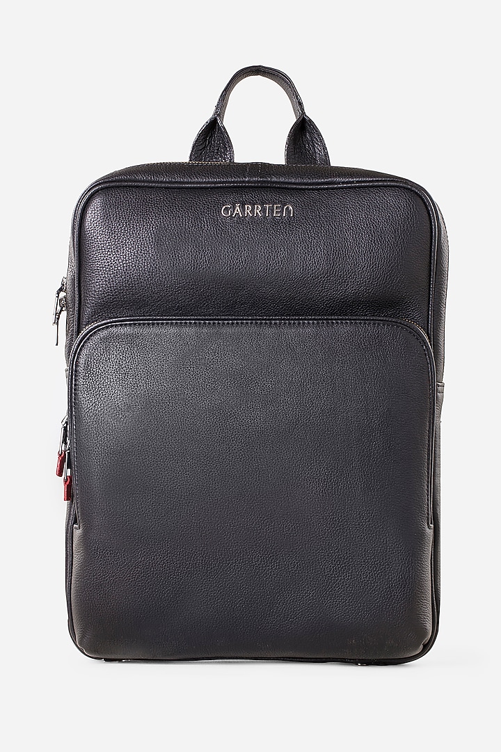 Mahogany Brown & Carbon Black Leather Backpacks (Set of 2) by GARRTEN at Pernia's Pop Up Shop