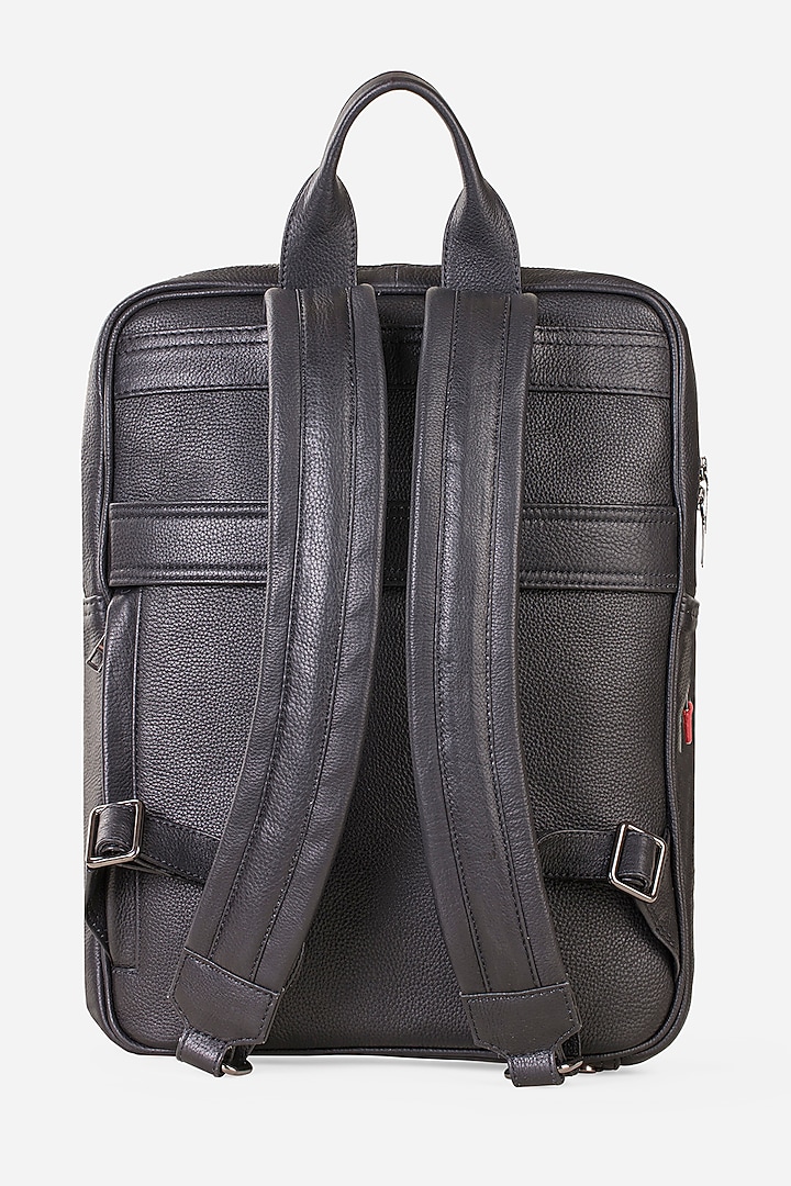 Mahogany Brown & Carbon Black Leather Backpacks (Set of 2) by GARRTEN at Pernia's Pop Up Shop