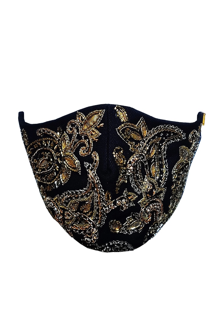 Black & Gold Embellished Mask by Gaya