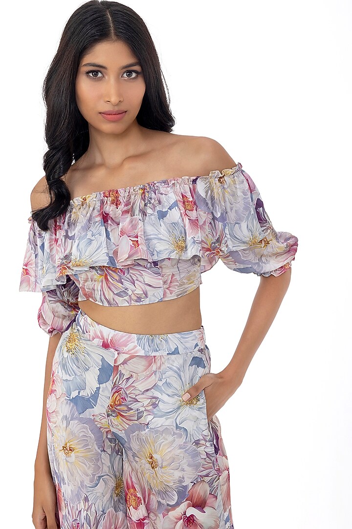 Multi-Colored Off-Shoulder Crop Top by Gaya at Pernia's Pop Up Shop
