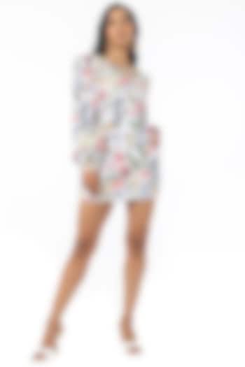 White Print & Embellished Shift Summer Dress by Gaya at Pernia's Pop Up Shop