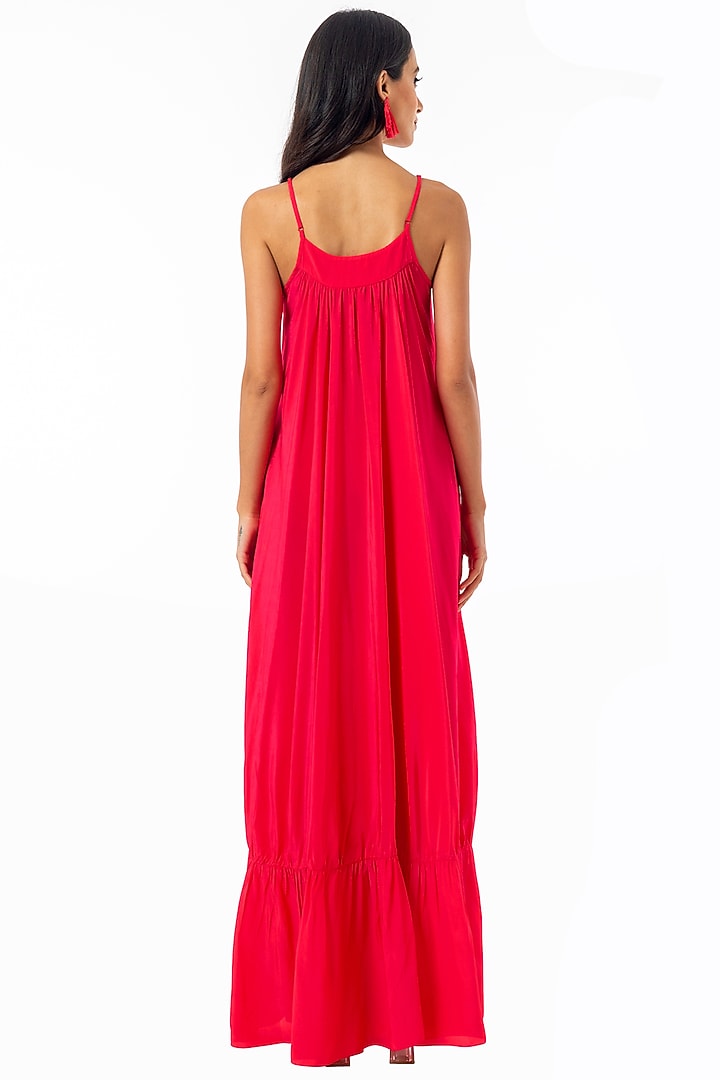 Hot Pink Embellished Maxi Summer Dress by Gaya at Pernia's Pop Up Shop