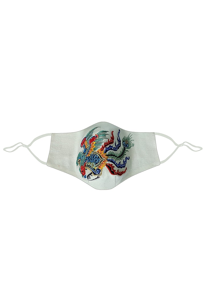 Multi Colored Dragon Embroidered Mask by Gaya