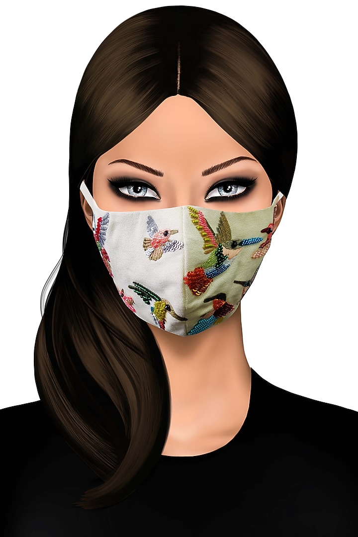 Multi Colored Embroidered Mask by Gaya at Pernia's Pop Up Shop
