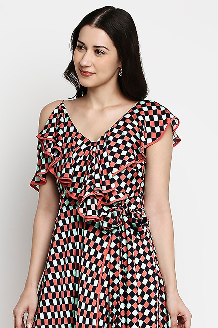 Multi-Coloured Printed Asymmetrical Summer Dress by Gaya at Pernia's Pop Up Shop