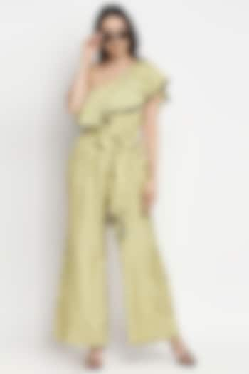 Yellow Printed Jumpsuit by Gaya