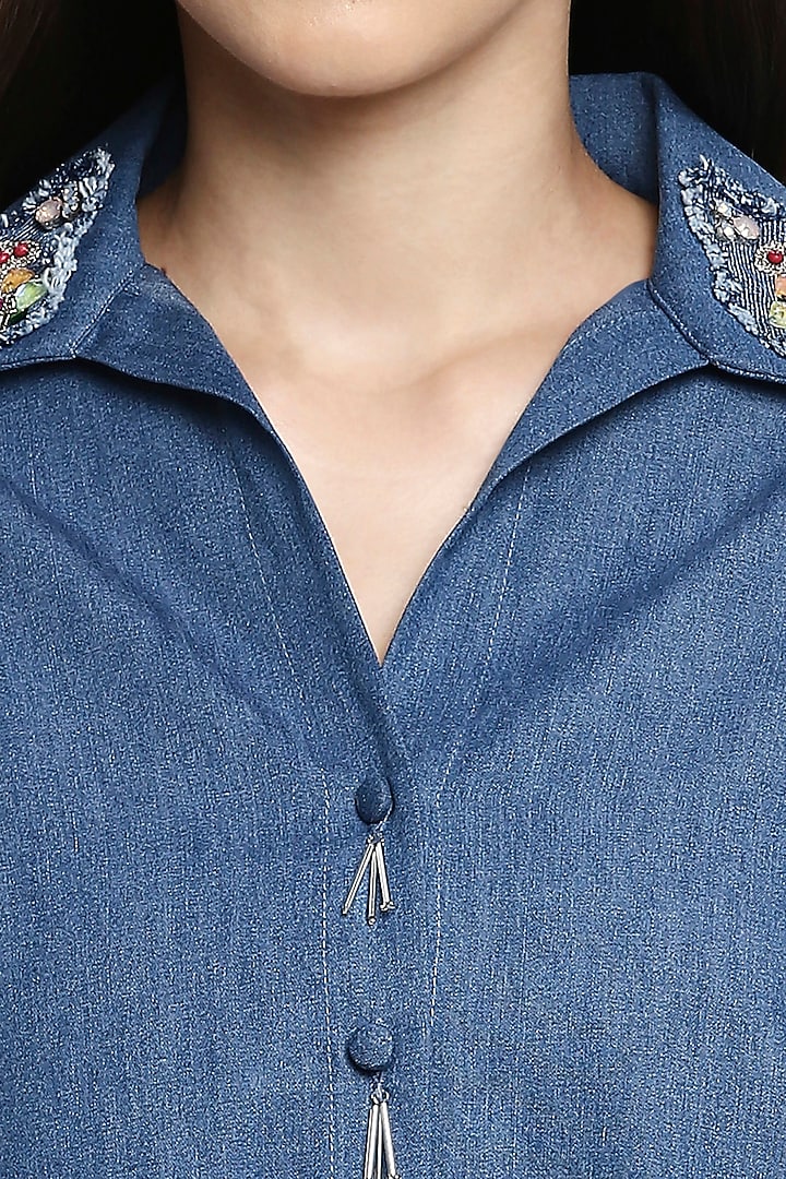 Blue Embroidered Top by Gaya at Pernia's Pop Up Shop