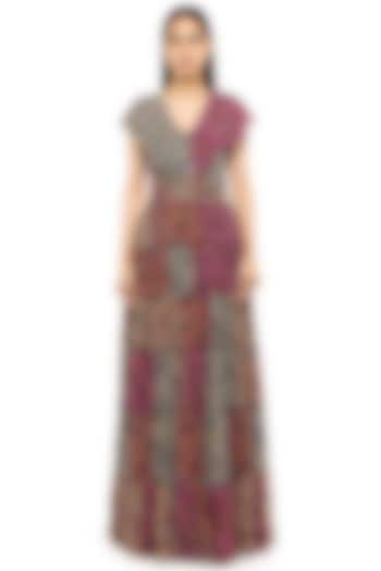 Multi-Colored Maxi Dress With Floral Print by Gaya