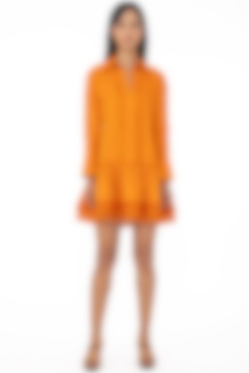 Mustard Embellished Summer Shirt Dress by Gaya at Pernia's Pop Up Shop