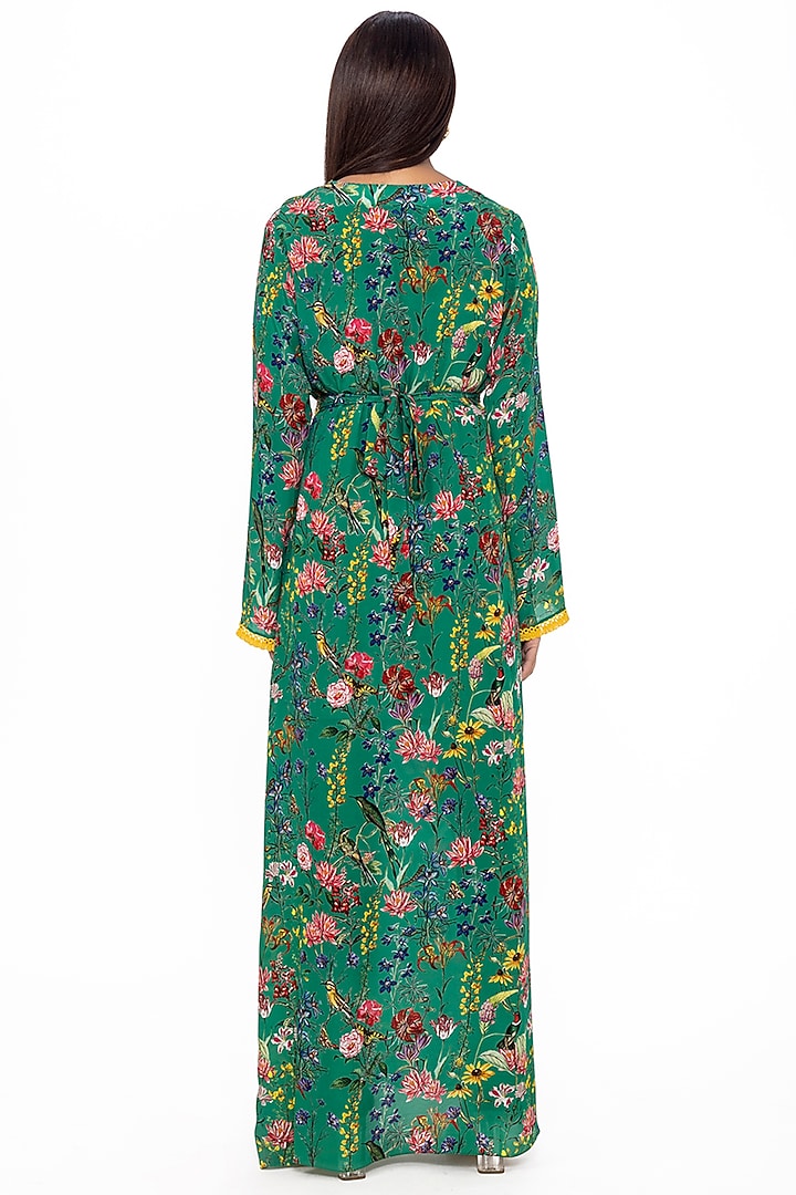 Emerald Green Floral Printed Tunic Dress Design by Gaya at Pernia's Pop Up  Shop 2026