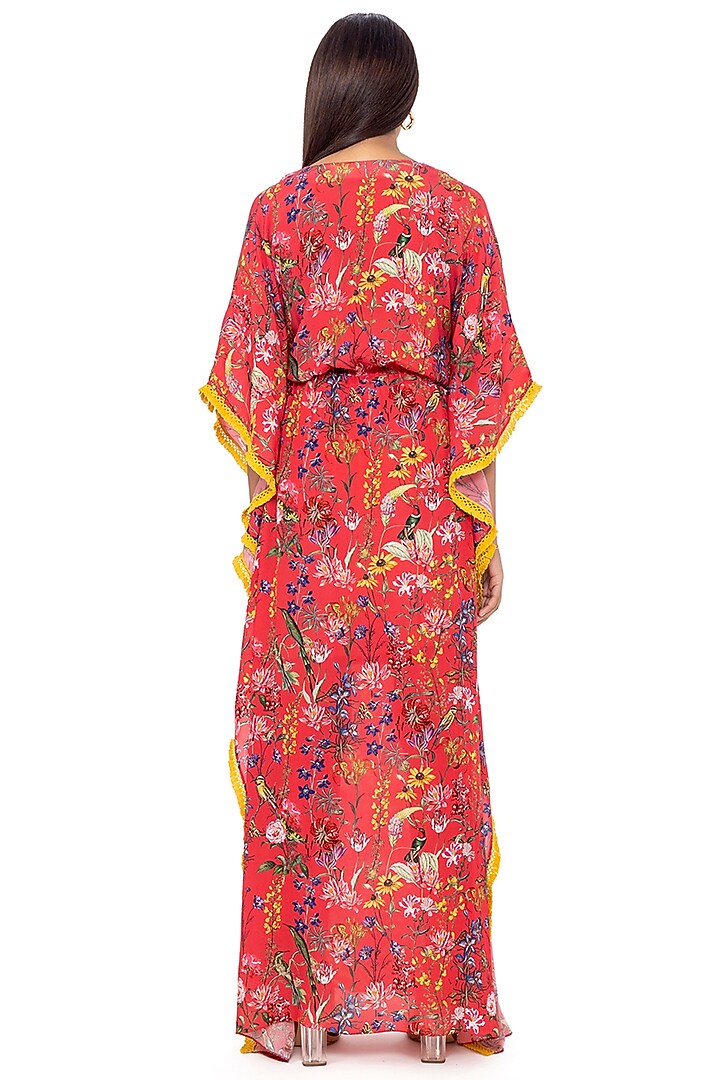 Hot Pink Floral Printed Kaftan Maxi Summer Dress by Gaya at Pernia's Pop Up Shop
