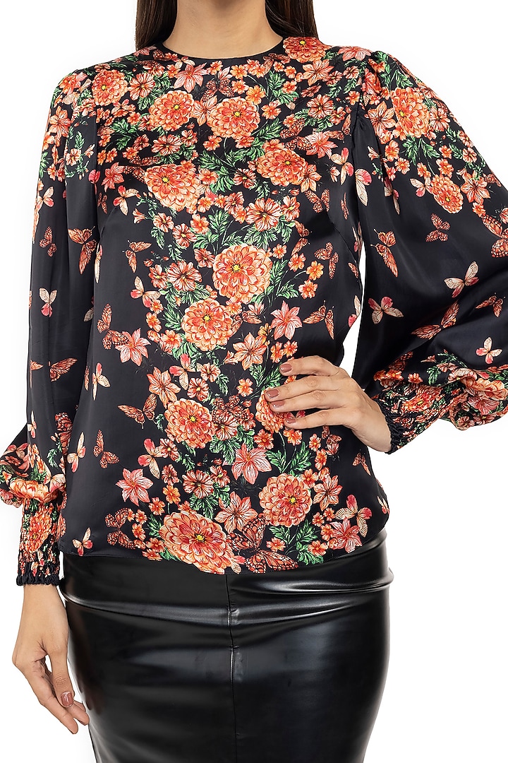 Multi-Colored Printed Blouson Top by Gaya at Pernia's Pop Up Shop