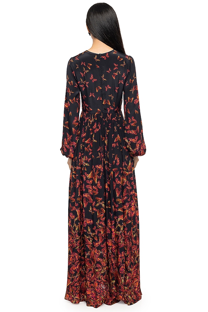 Multi-Colored Butterfly Printed Maxi Summer Dress by Gaya at Pernia's Pop Up Shop